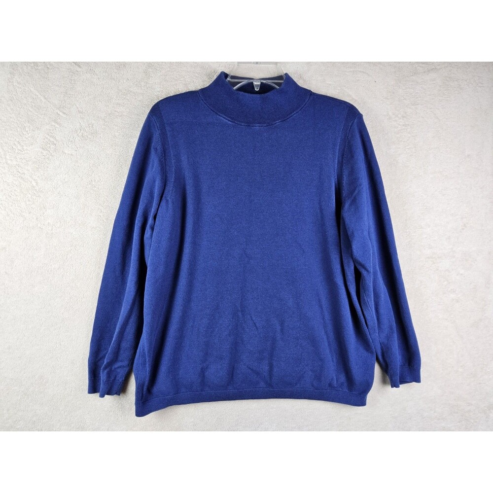 Talbots Women's Long Sleeve Mock Neck Sweater Blue Size 2X